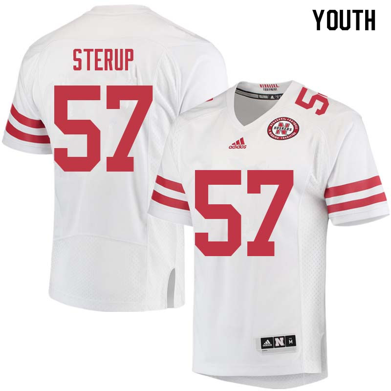 Youth #57 Zach Sterup Nebraska Cornhuskers College Football Jerseys Sale-White - Click Image to Close